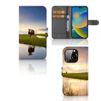 iPhone 14 Pro | Telefoonhoesje | Met pasjeshouder | Koe