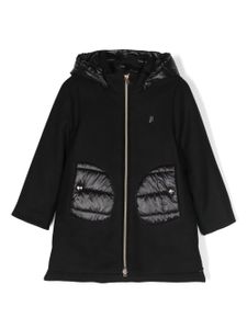 Herno Kids manteau à capuche à plaque logo - Noir