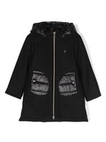 Herno Kids manteau à capuche à plaque logo - Noir