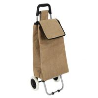 Boodschappentrolley Shopping - jute beige - 31 x 26 x 95 cm - 50 liter - extra groot Boodschappentrolley Shopping - jute beige - 31 x 26 x 95 cm - 50 liter - extra groot