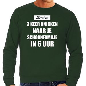 Groene foute kersttrui / sweater Kerst is 3 keer knikken naar schoonfamilie outfit heren