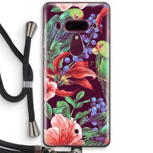 Papegaaien: HTC U12+ Transparant Hoesje met koord