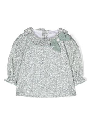 Patachou blouse fleurie à col volanté - Vert