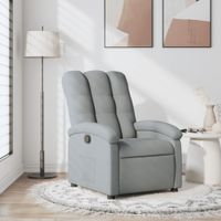 Fauteuil verstelbaar stof lichtgrijs