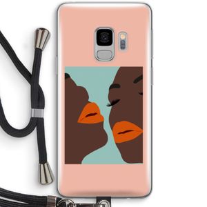 Orange lips: Samsung Galaxy S9 Transparant Hoesje met koord