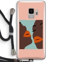 Orange lips: Samsung Galaxy S9 Transparant Hoesje met koord