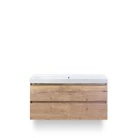 Maxx XL Badmeubelset 120 cm - Natuur Eiken - Wastafel Just Enkel Zonder kraangat