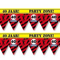 2x 40 jaar party tape/markeerlinten waarschuwing 12 m versiering