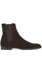 Ferragamo bottines chelsea en cuir - Marron