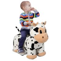 6 V Elektrische Auto voor Kinderen Kindervoertuig Pluche Opzitspeelgoed met Voetpedaal 2-5 km/u Vanaf 3 Jaar Koe/Eenhoorn/Olifant
