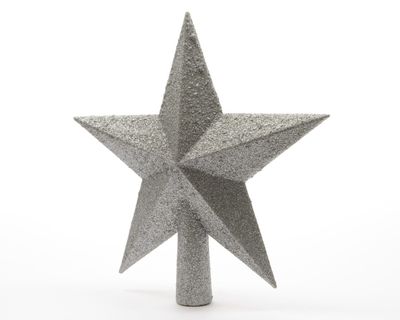 Piek plastic ster glitter diameter 19 cm zilver - Ksd