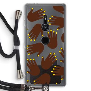 Hands dark: Sony Xperia XZ2 Transparant Hoesje met koord