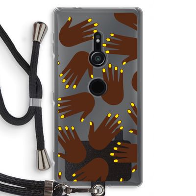 Hands dark: Sony Xperia XZ2 Transparant Hoesje met koord
