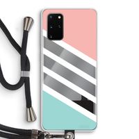 Strepen pastel: Samsung Galaxy S20 Plus Transparant Hoesje met koord