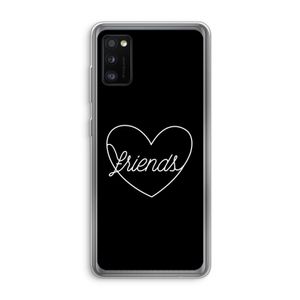 Friends heart black: Samsung Galaxy A41 Transparant Hoesje