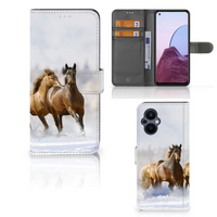 OPPO Reno 8 Lite | OnePlus Nord N20 Telefoonhoesje met Pasjes Paarden