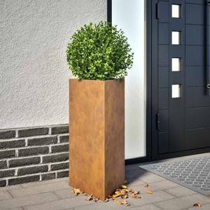 VidaXL Plantenbak driehoek 40x40x75 cm weervast staal