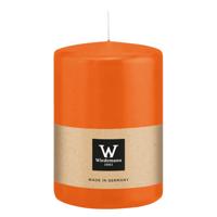 Cilinderkaars/stompkaars groot - oranje - 15 x 10 cm - 113 branduren