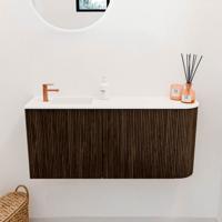 Toiletmeubel Mondiaz Joya | 91.6 cm | Meubelkleur Walnut | Faye wastafel Talc Links | 1 kraangat Toiletmeubel Mondiaz Joya | 91.6 cm | Meubelkleur Walnut | Faye wastafel Talc Links | 1 kraangat
