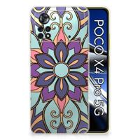 Xiaomi Poco X4 Pro 5G | TPU Case | Purple Flower