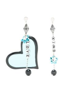 Amir Slama boucles d'oreilles pendantes Kind Love à perles - Bleu