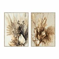 Schilderij DKD Home Decor Bloem 80 x 4 x 120 cm Scandinavisch (2 Stuks)