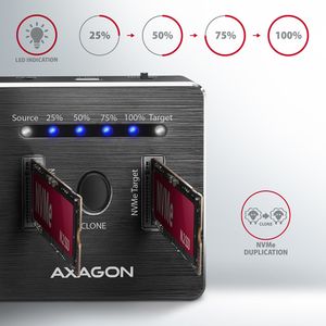 Axagon ADSA-M2C basisstation voor opslagstations USB 3.2 Gen 2 (3.1 Gen 2) Type-C