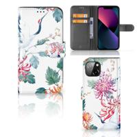 Apple iPhone 13 | Telefoonhoesje | Met pasjeshouder | Bird Flowers