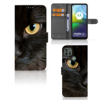Motorola Moto G9 Power Telefoonhoesje met Pasjes Zwarte Kat