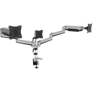 Digitus DA-90363 Monitor-tafelbeugel 3-voudig 38,1 cm (15) - 68,6 cm (27) Zwart, Zilver Draaibaar, In hoogte verstelbaar, Kantelbaar, Zwenkbaar, Roteerbaar