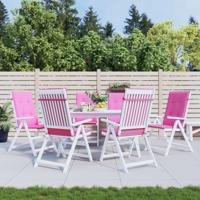 VidaXL Stoelkussens 6 st hoge rug stof roze
