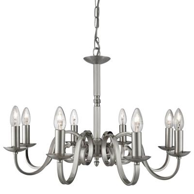 Searchlight Landelijke kroonluchterRichmond 8-lichts 65cm mat zilver - 1508-8SS