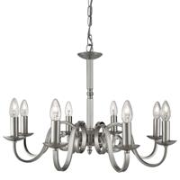 Searchlight Landelijke kroonluchterRichmond 8-lichts 65cm mat zilver - 1508-8SS