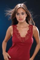 Toker Hemdje met kant, breed bandje 228/1 Kanten dames onderhemd - 100% katoenen ondergoed