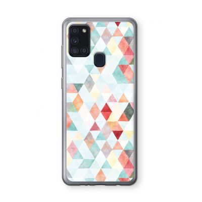 Gekleurde driehoekjes pastel: Samsung Galaxy A21s Transparant Hoesje