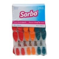 Gekleurde Sorbo wasknijpers met softgrip - 24 stuks - thumbnail