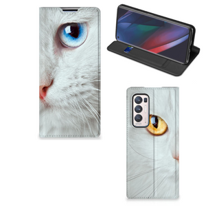 OPPO Find X3 Neo Hoesje maken Witte Kat