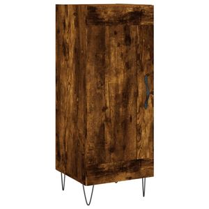 The Living Store Dressoir - Gerookt Eiken - 34.5 x 34 x 90 cm - Metalen Poten