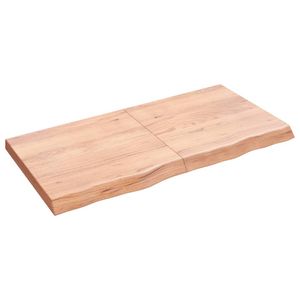 vidaXL Tafelblad 120x60x(2-6)cm behandeld massief eikenhout lichtbruin