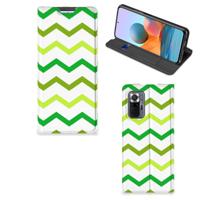 Xiaomi Redmi Note 10 Pro | Hoesje met Magneet | Zigzag Groen