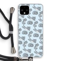 Poezen: Pixel 4 Transparant Hoesje met koord