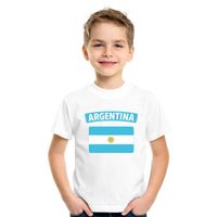 T-shirt met Argentijnse vlag wit kinderen XL (158-164)  -