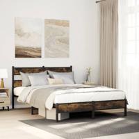 Bedframe met hoofdbord zonder matras sonoma eiken 150x200 cm