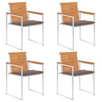 Tuinstoelen 4 st met kussens massief acaciahout