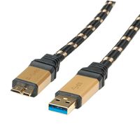 ROLINE GOLD USB 3.0 kabel, type A Male naar Micro B Male 2,0m - thumbnail