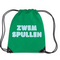 Zwemspullen rugzakje / zwemtas met rijgkoord groen