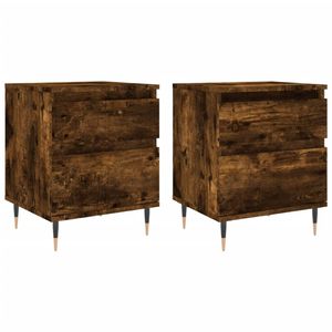 vidaXL Nachtkastjes 2 st 40x35x50 cm bewerkt hout gerookt eikenkleurig