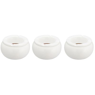 Set van 3x witte terrasasbakken/stormasbakken 11 cm