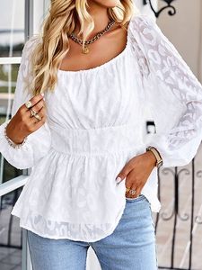 Plain Casual Square Neck Loose Shirt