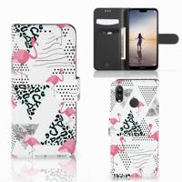 Huawei P20 Lite | Telefoonhoesje | Met pasjeshouder | Flamingo Triangle